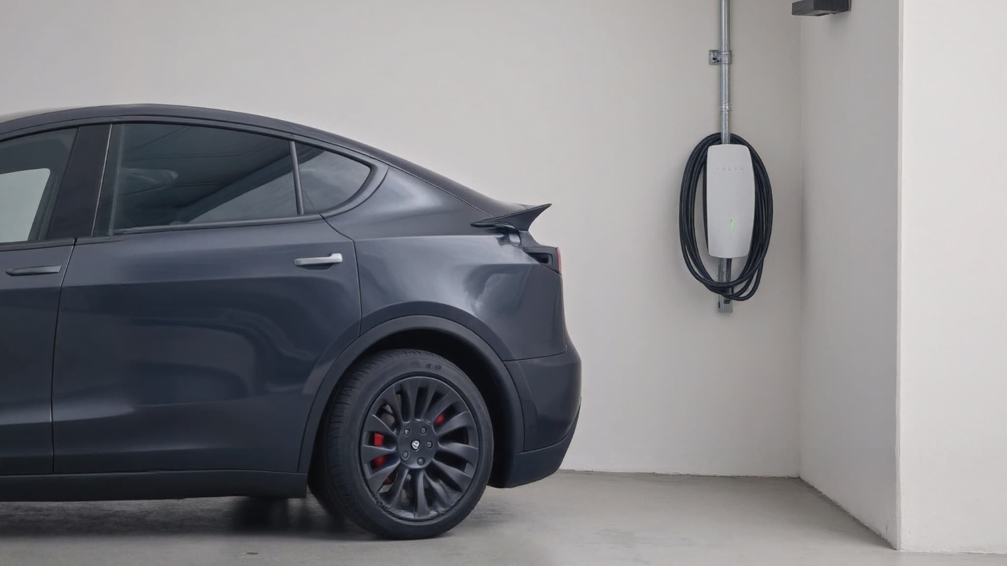 Tesla Model Y with Wall Connector